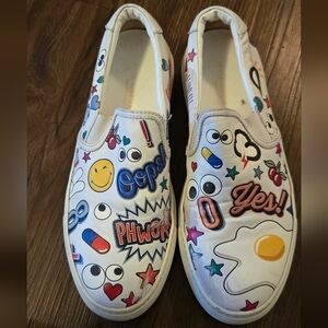 Anya Hindmarch Women's Made In latly Sneakers with Playful Graphics Size 39